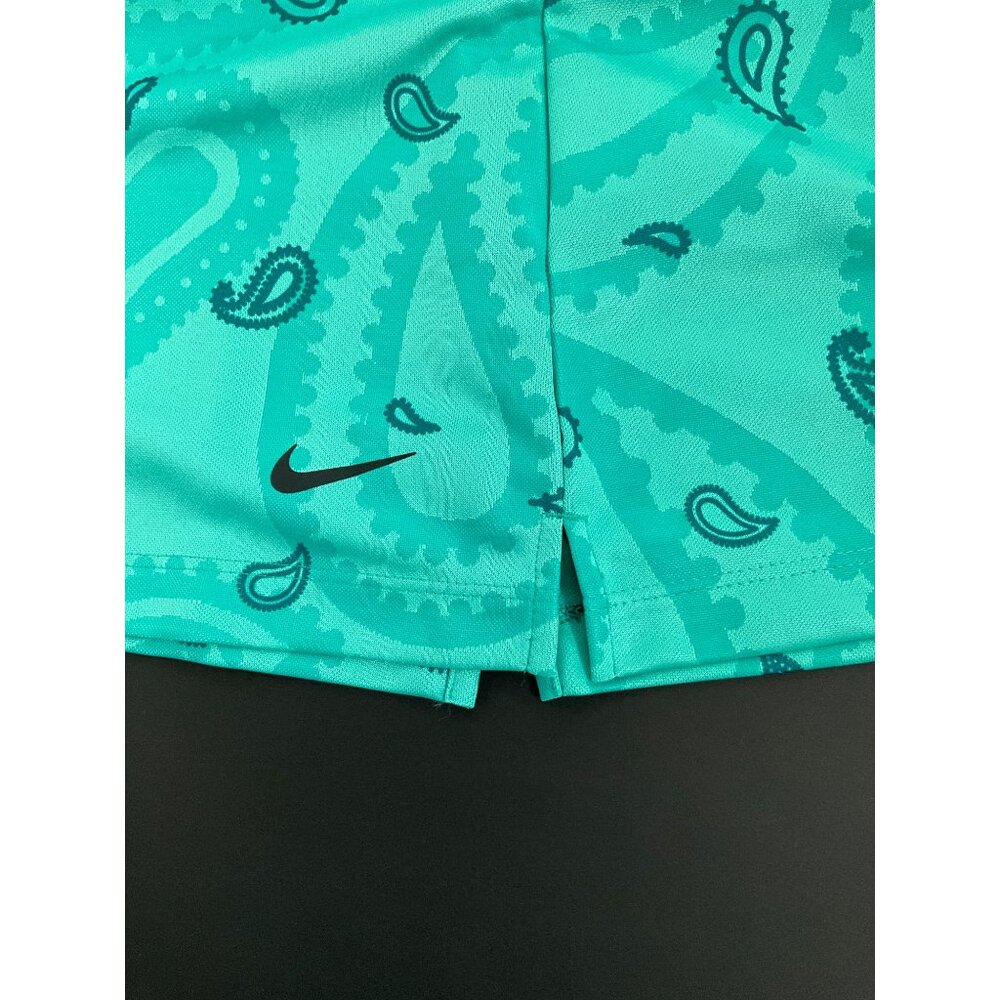 Nike Womens XS Teal Paisley Dri-Fit Polo Shirt 100% Polyester - Picture 8 of 12